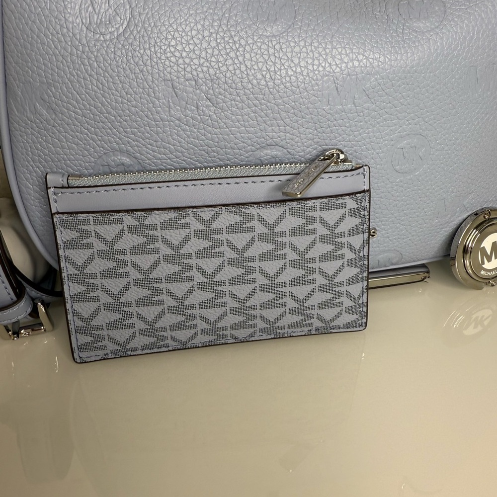 3 pcs Michael Kors CORA Large Zip Shoulder Crossbody Bag, Wallet & Purse Hook - Picture 9 of 11